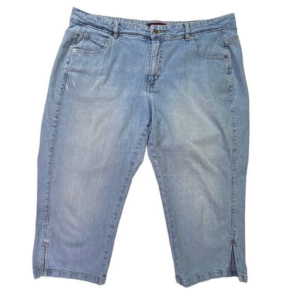 Lee Riveted Ultimate 5 High Rise Relaxed Fit Denim Capri Jeans Plus Size 20W - Picture 2 of 12